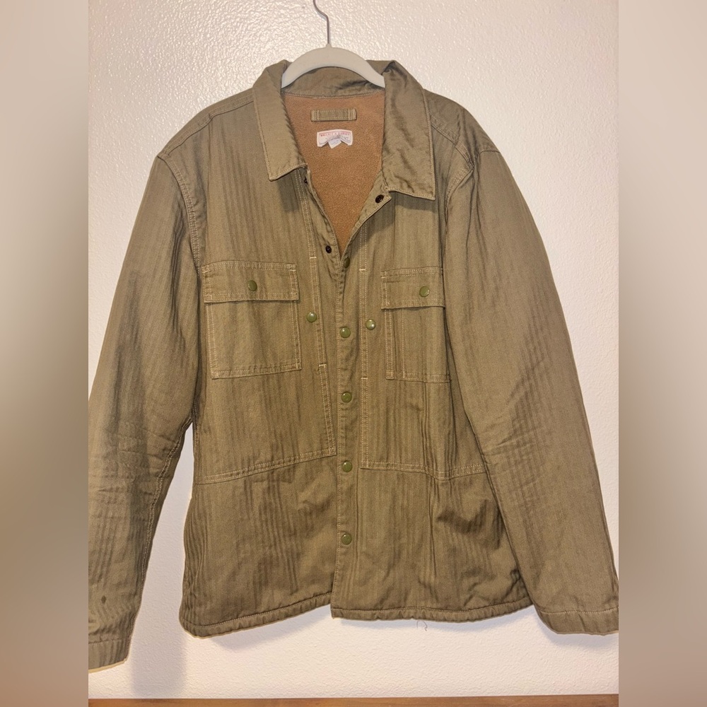 Wallace & Barnes Herringbone Fleece Lined Shirt Jacket Size XL - Picture 2 of 9